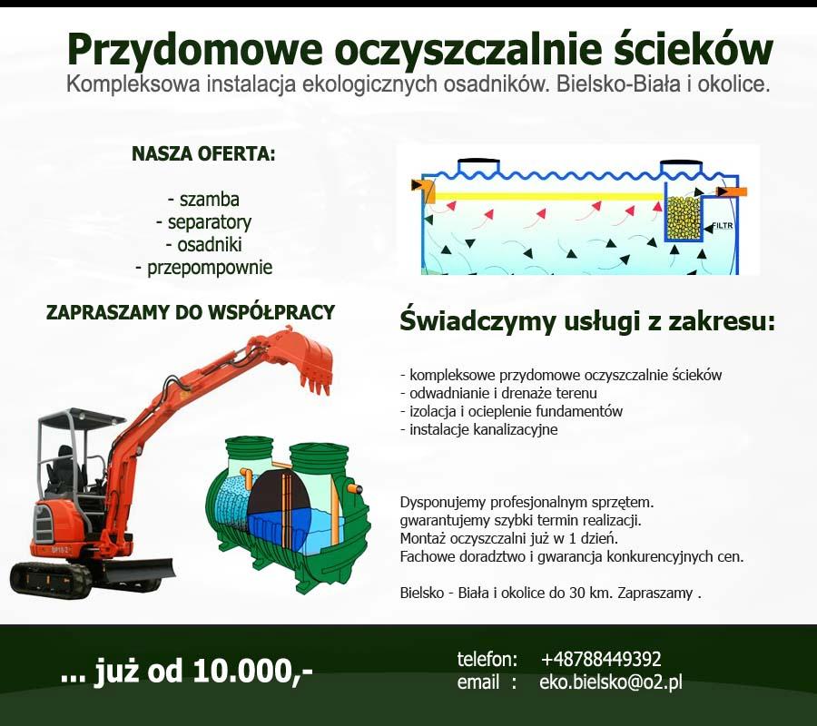 szamba, separatory, osadniki, oczyszczalnie, bielsko, biała