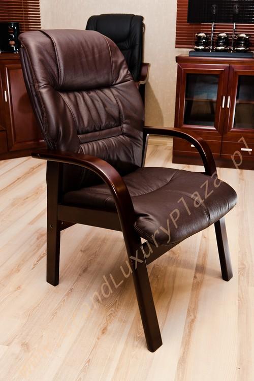 Skórzany fotel konferencyjny drewno CREATIVE brąz, Stara Iwiczna, mazowieckie
