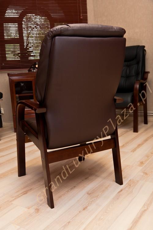 Skórzany fotel konferencyjny drewno CREATIVE brąz, Stara Iwiczna, mazowieckie
