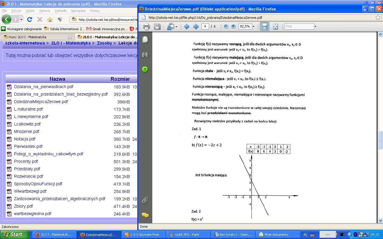 Lekcja matematyki również dostępna w formacie pdf