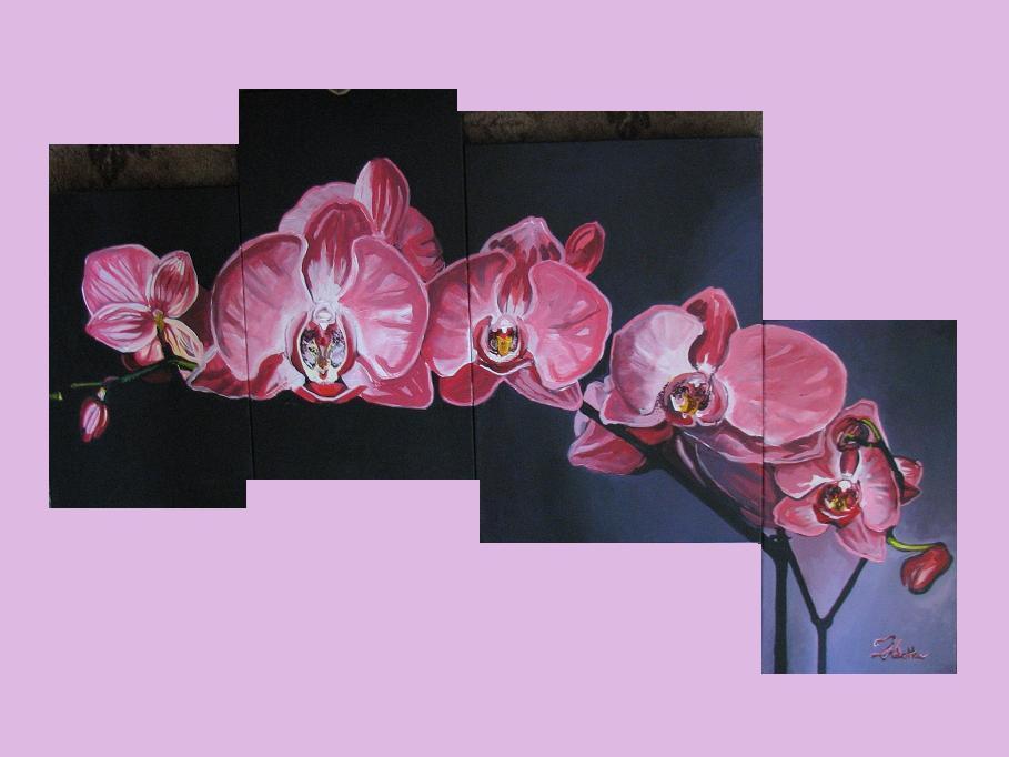 Orchidea -tryptyk długość 165 cm