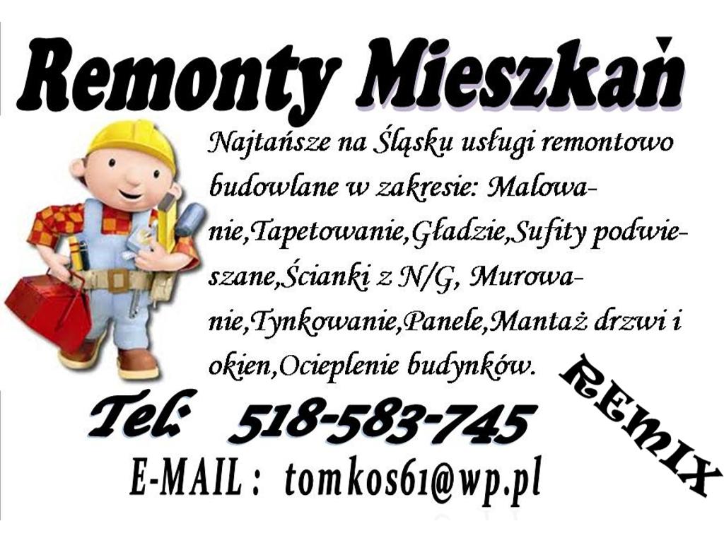 Remonty mieszkań i balkonów, Zabrze, śląskie