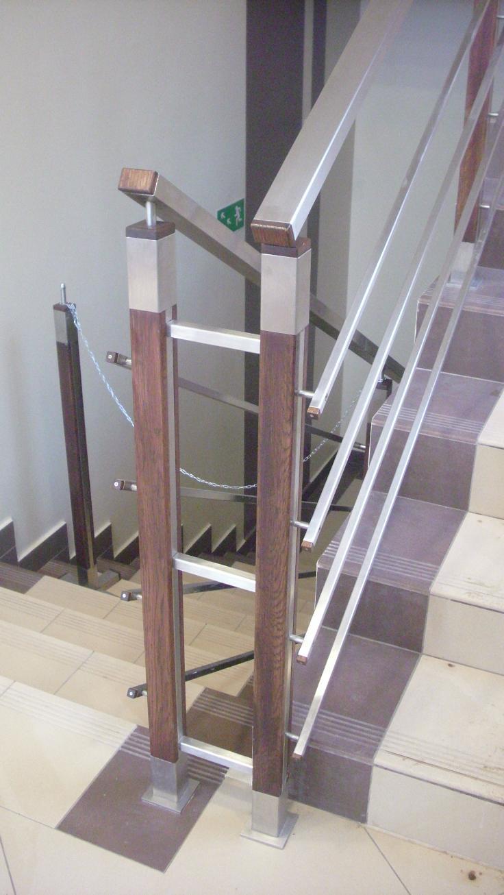 Balustrada stal nierdzewna + drewno, Sandomierz, świętokrzyskie