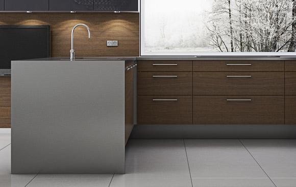 blat z meblami kuchennymi. Blat solid surface już od 790zł za 1 mkw