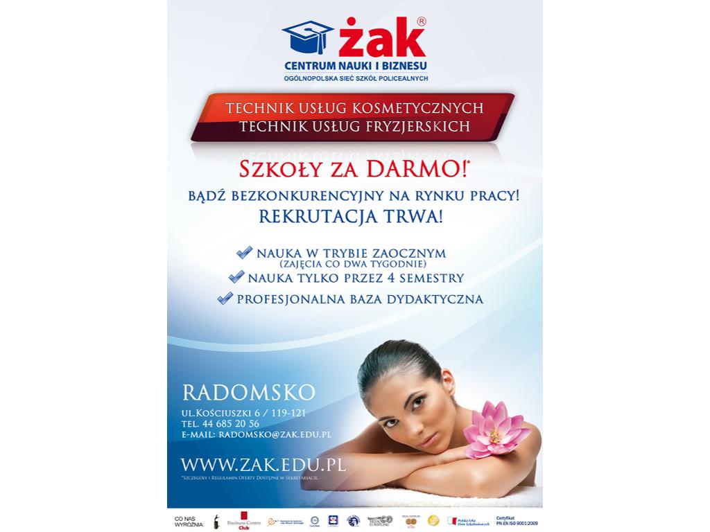 Centrum Nauki i Biznesu ŻAK, policealna, Radomsko, łódzkie