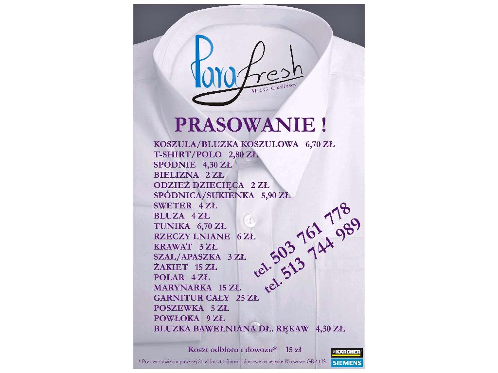 PRASOWANIE Para FreshWarszawa, mazowieckie