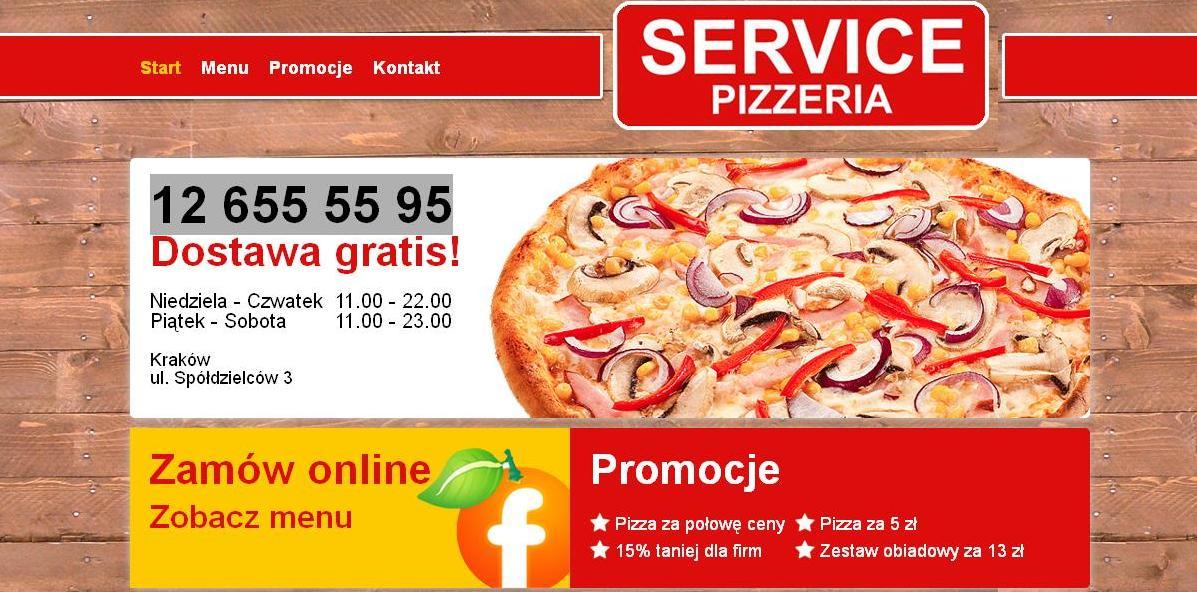 Pizzerie kraków, jedzenie na telefon kraków,, małopolskie