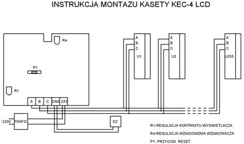 Schemat montażu bramofonu BRC