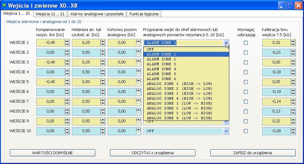 PLC2011B0 konfiguracja