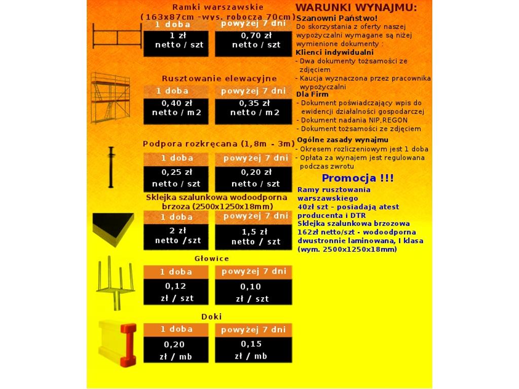 Wynajem rusztowań elewacyjnych, usługi transport, Kielce, Polska, świętokrzyskie