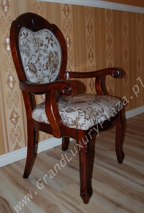 Ręcznie zdobione krzesło z podłokietnikami #8030a, Stara Iwiczna, mazowieckie