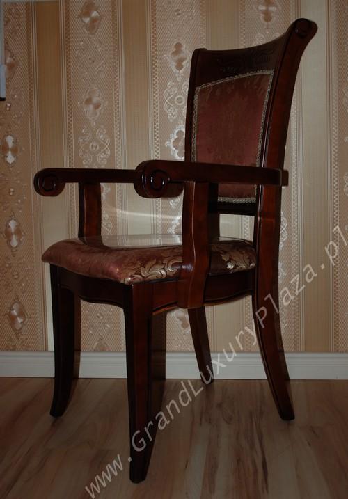 Ręcznie zdobione krzesło salonowe z drewna #4020a, Stara Iwiczna, mazowieckie