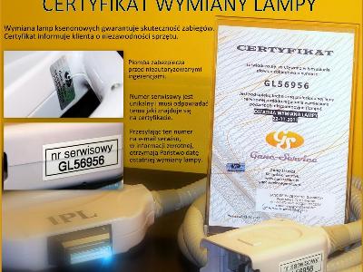 Certyfikowan wymiana lamp ksenonowych w głowicachc IPL - kliknij, aby powiększyć