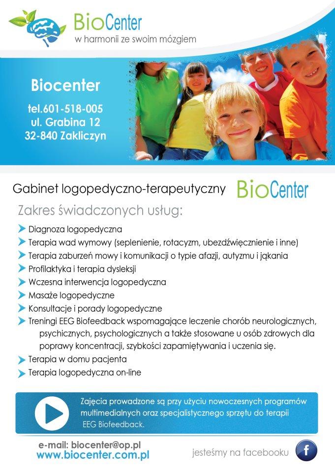 Gabinet logopedyczno neuroterapeutyczny, Zakliczyn, małopolskie