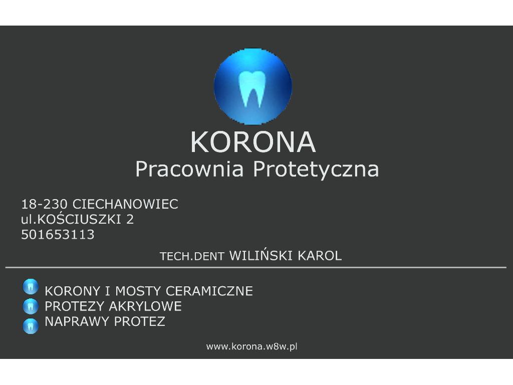 Korony porcelanowe pracownia protetyczna, Ciechanowiec, podlaskie