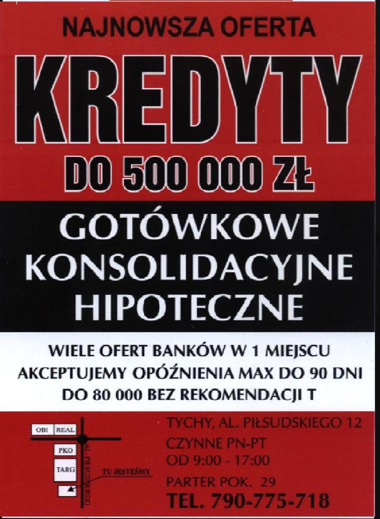 KREDYTY , CHWILÓWKI BANKOWE I POZABANKOWE, TYCHY, śląskie