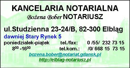 Akty notarialne w centrum Elbląga, warmińsko-mazurskie