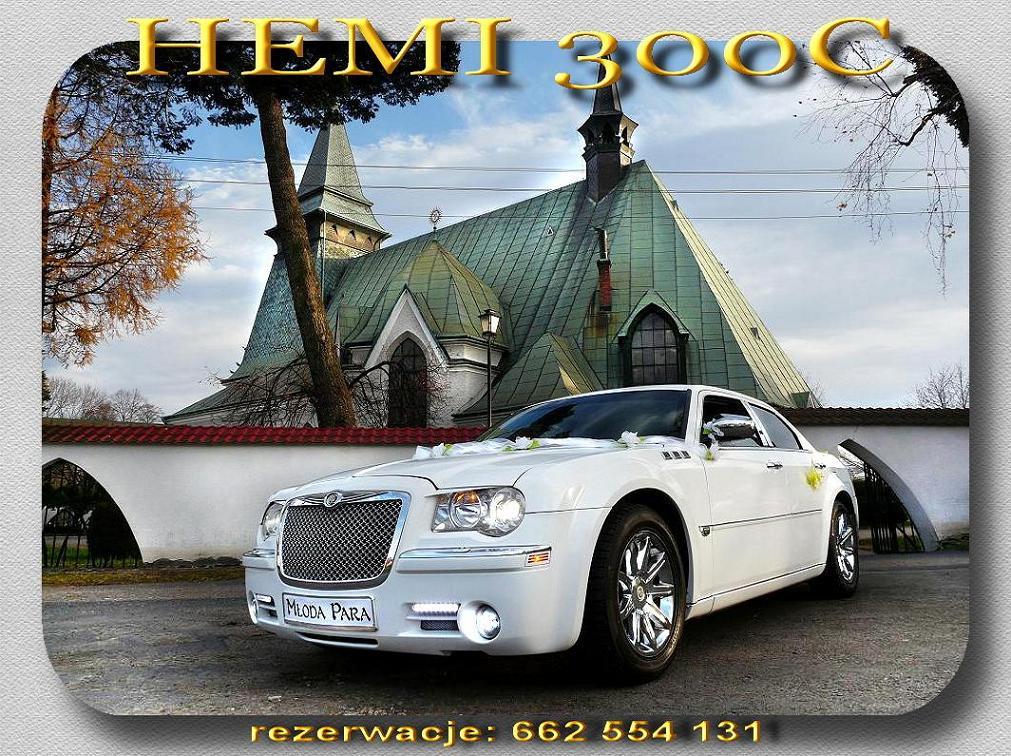 Biały i Czarny Chrysler 300C HEMI do ślubu, Rzeszów,Jasło,Krosno,Mielec,Jarosław, podkarpackie