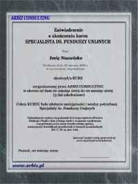 Zaświadczenie o ukończeniu szkolenia