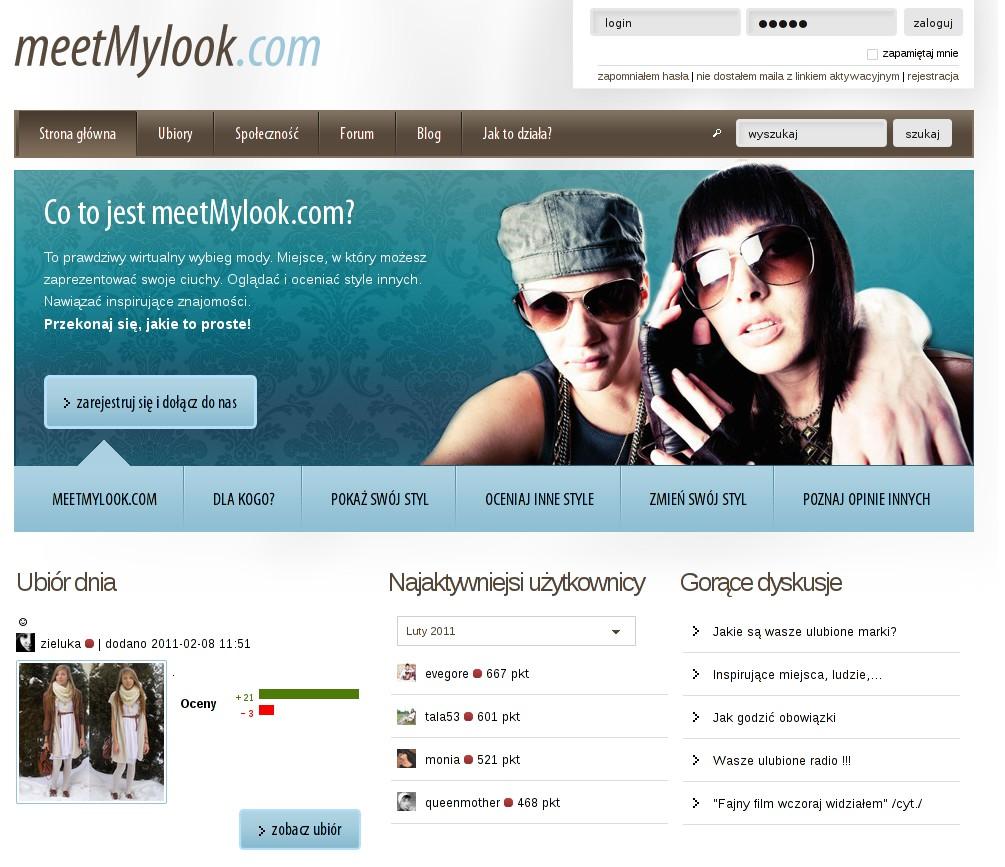 meetMylook.com portal dla ludzi którzy szukają inspiracji do stworzenia własnego stylu ubierania