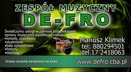 ZESPÓŁ MUZYCZNY DE-FRO, Nowa Sarzyna- Jelna, podkarpackie