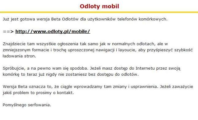 Odloty.pl/mobil