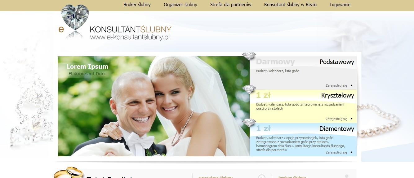 Portal pomagający zorganizować uroczystość ślubną www.e-konsultantslubny.pl