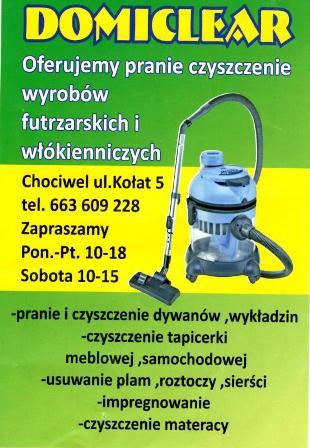 Pranie i czyszczenie dywanów, tapicerek, Chociwel, zachodniopomorskie