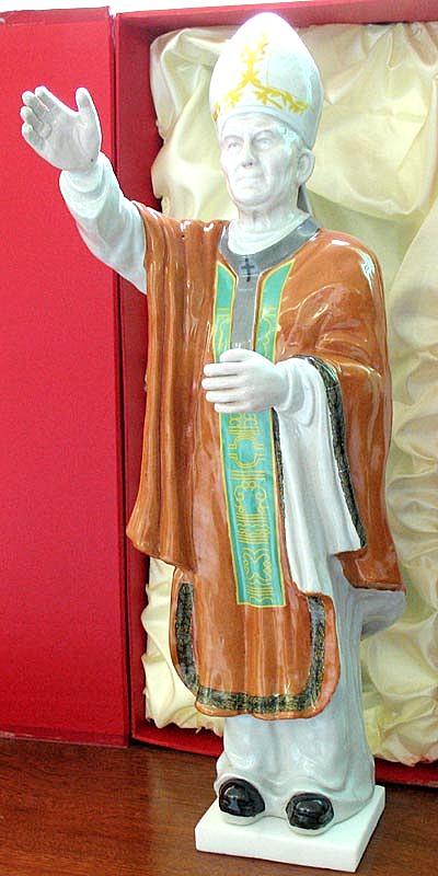Jan Paweł II figurka ceramiczna papst pope, - Prusice, Polska, dolnośląskie