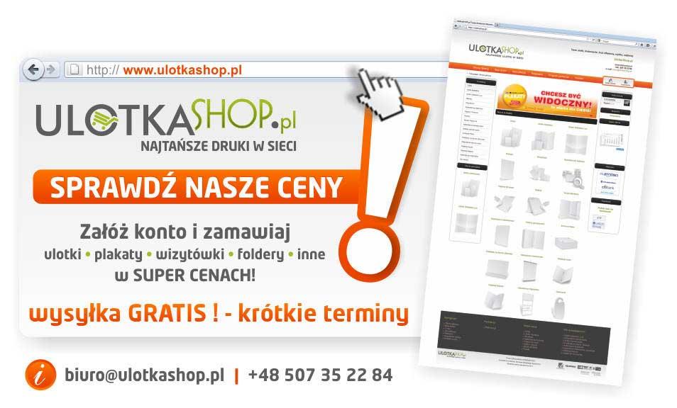 Drukarnia Online - ulotkaSHOP.pl - Najtańszy druk ulotek, plakatów, wizytówek