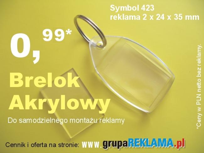 Brelok Akrylowy do samodzielnego montażu wkładki reklamowej, drukowanej na domowych drukarkach