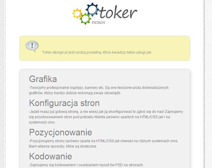 Niektóre z ofert toker-design.pl