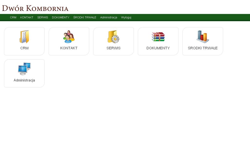 Przykłady realizacji - Dwór Kombornia (Intranet)