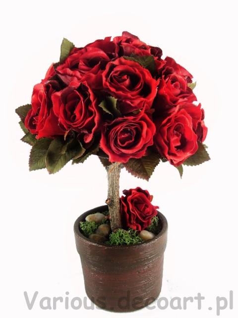 drzewko z czerwonych róż