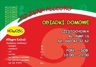 Pizzeria Allegro - wielkie promocje,smaczne/DOWÓZ, Częstochowa, śląskie