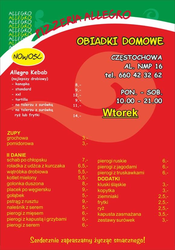 Pizzeria Allegro - wielkie promocje,smaczne/DOWÓZ, Częstochowa, śląskie