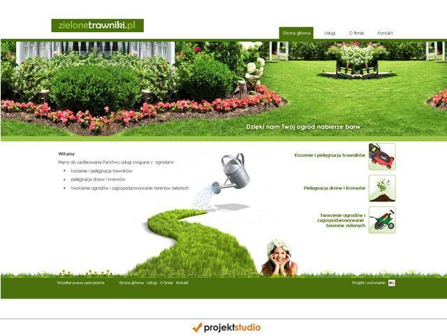 Projekt strony www dla firmy usługowej Zielone Trawniki
