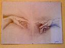 Ołówek - fr. fresku "Stworzenie człowieka"