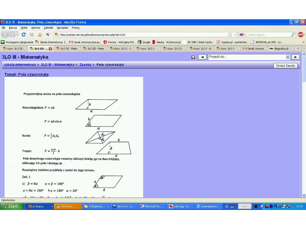 Lekcja matematyki