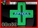 Krzyż apteczny 80x80 - Reklama LED, APTEKA, Tarnowskie Góry, śląskie