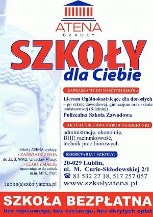 BEZPŁATNE SZKOŁY ATENA LICEUM DLA DOROSŁYCH, Lublin, lubelskie