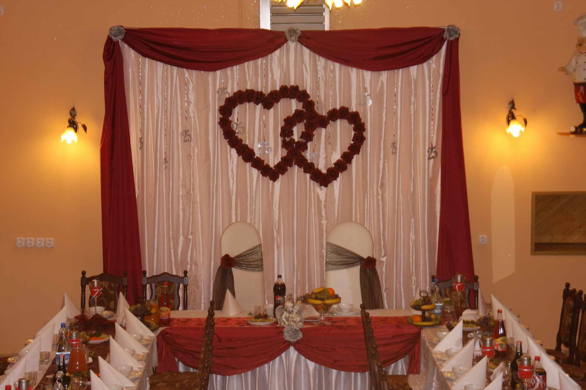 Dekoracja sali na srebrny jubileusz-25-lecie małżeństwa