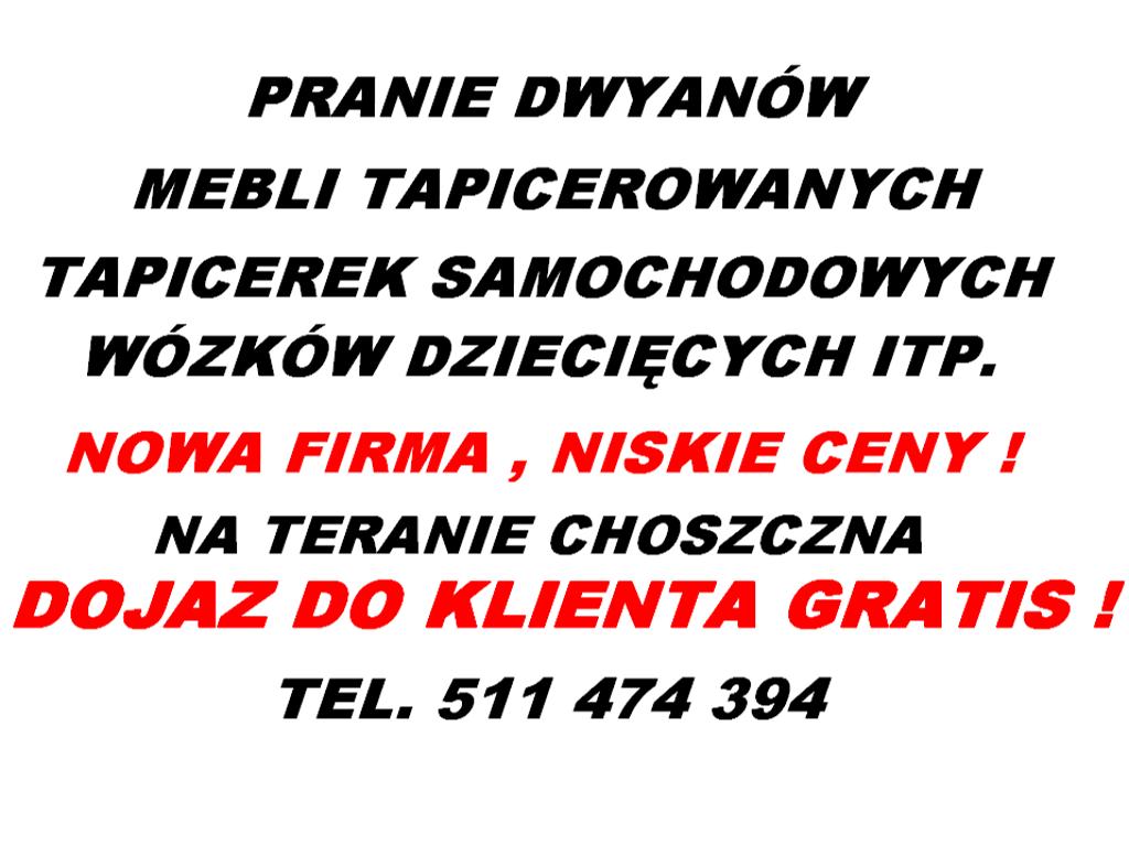 PRANIE DYWANÓW , TAPICEREK I MEBLI TAPICEROWANYCH, Choszczno, zachodniopomorskie