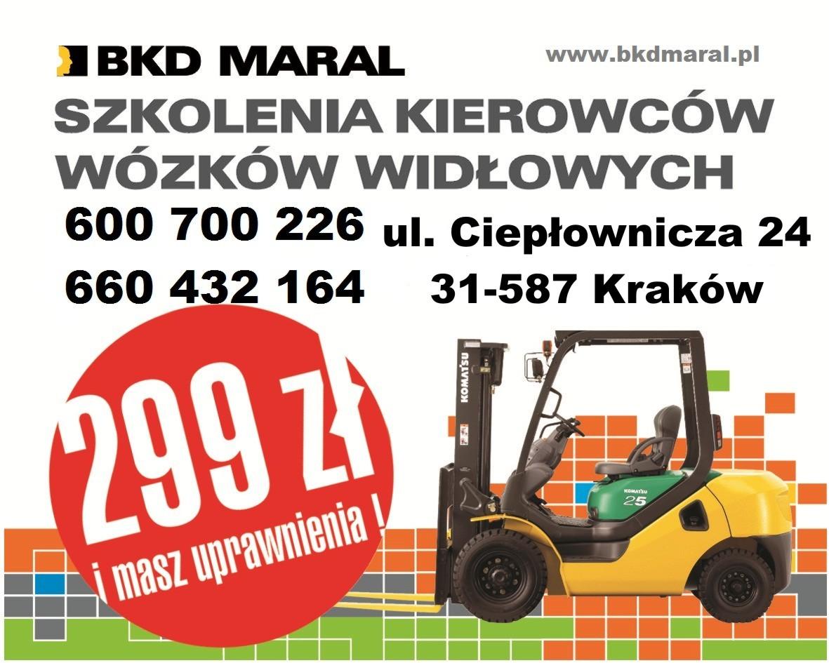 Szkolenia na operatorów wózków widłowych, Kraków, małopolskie