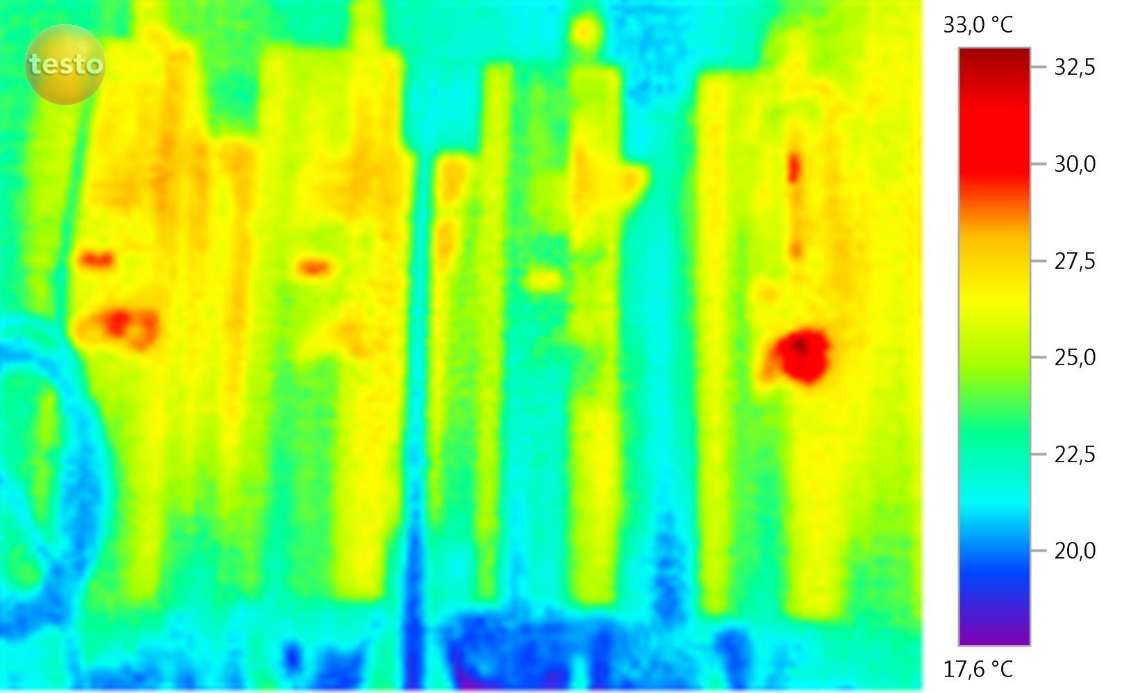 Termogram elektrycznej szafy sterującej