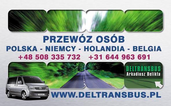 Przewóz osób bus Polska-Niemcy-Holandia-Belgia, CHOJNICE, pomorskie