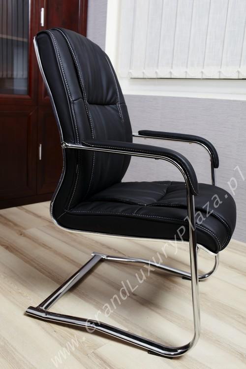 Wygodny skórzany fotel konferencyjny OLIMP czarny, Stara Iwiczna, mazowieckie