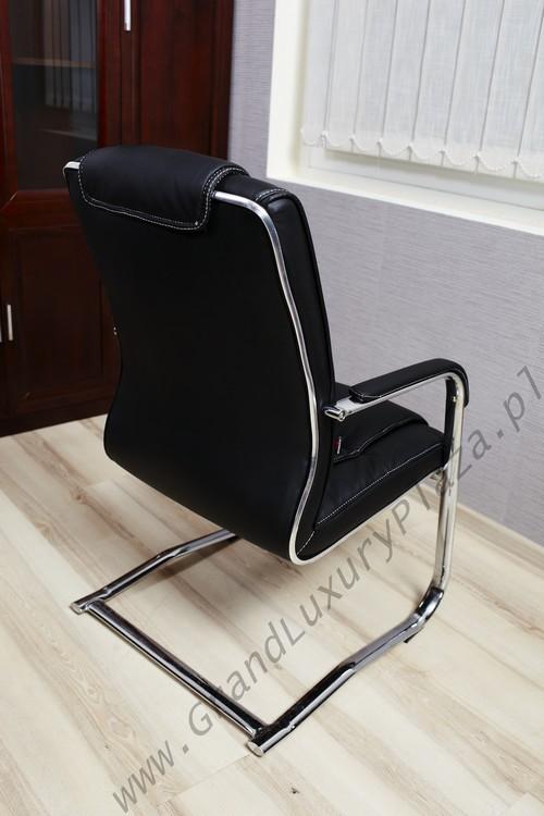 Wygodny skórzany fotel konferencyjny OLIMP czarny, Stara Iwiczna, mazowieckie