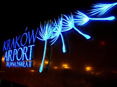 Logo świetlne Air Port Kraków Balice - kliknij, aby powiększyć