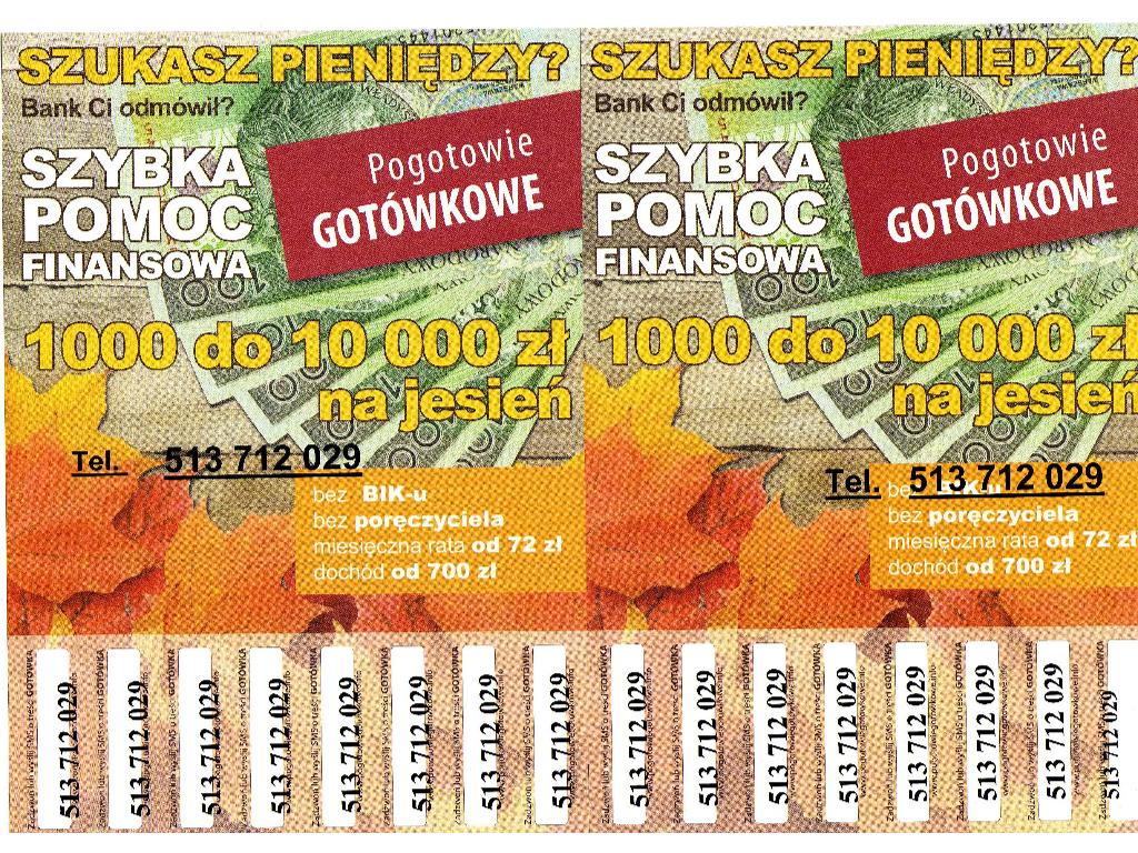 GOTÓWKA POMOC FINANSOWA, MYSŁOWICE,TYCHY I OKOLICE, śląskie